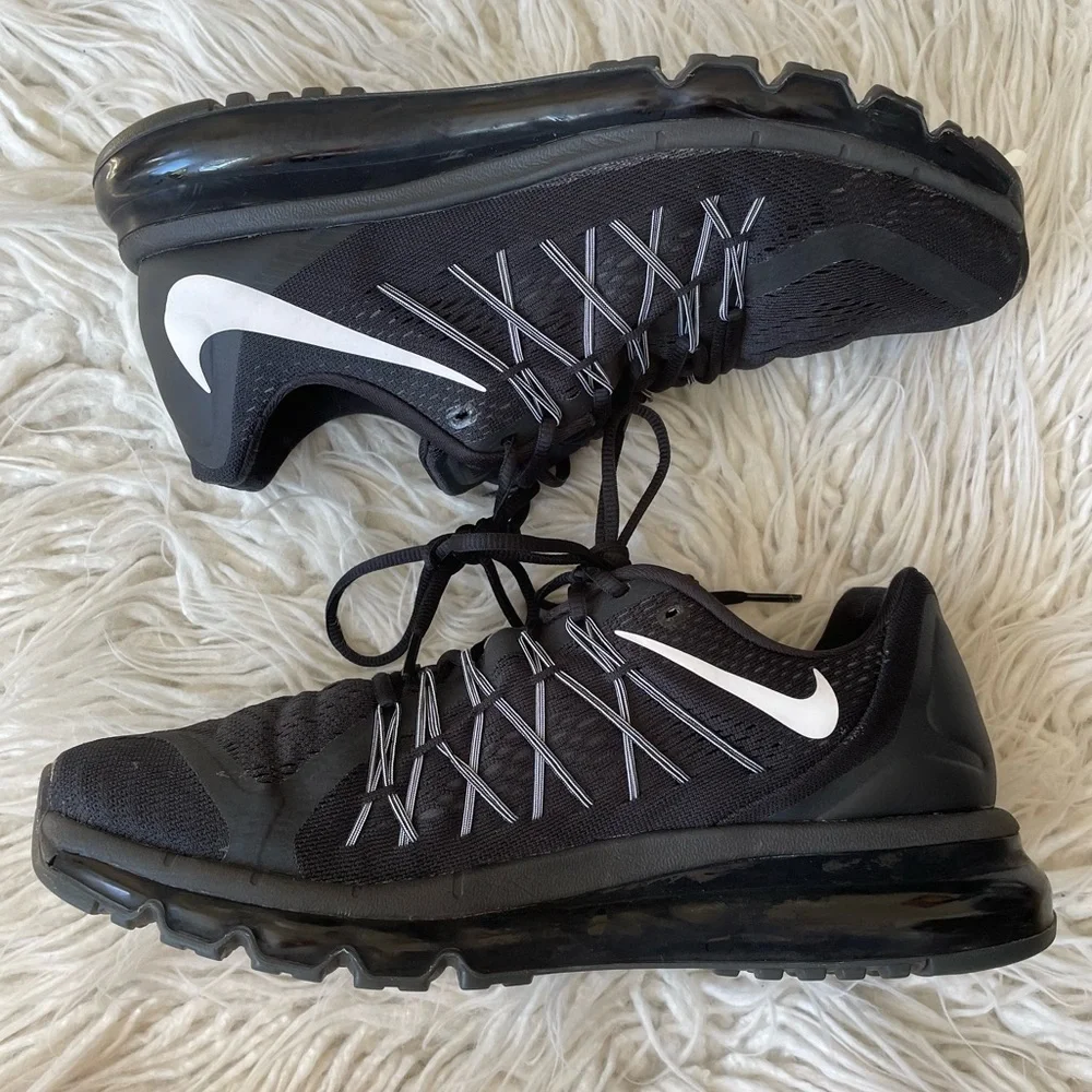 Nike Air Max 2015 Men's Running Shoes Black White 698902-001 Sneakers Size 10.5 - Picture 2 of 9